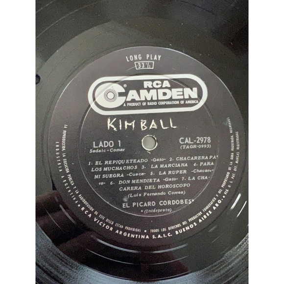 Luis Fernando Correa El Picaro Cordobes LP RCA Camden CAL-2978 Import Argentina - Picture 5 of 7